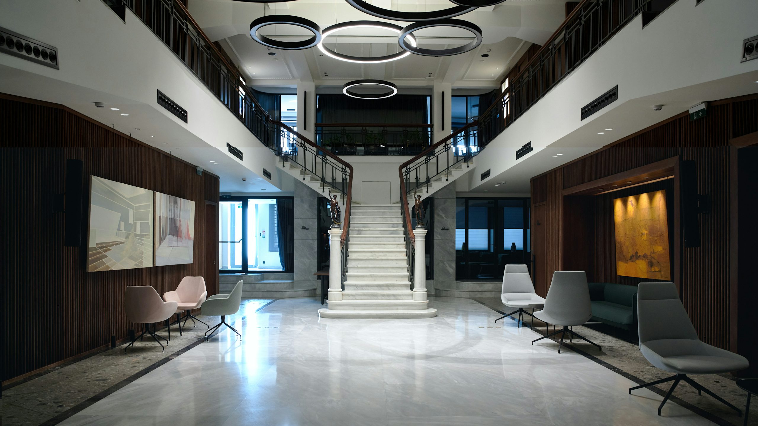 Image of the staircase in the Prodea Athens office.