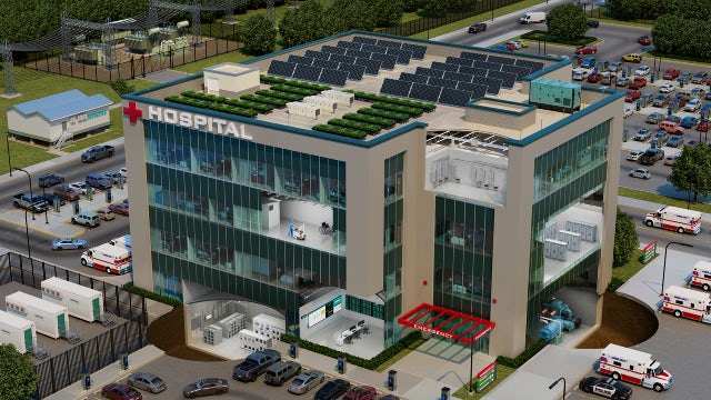 3D render of a hospital facility