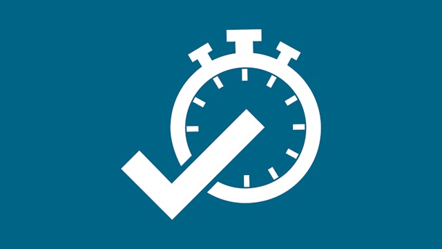 Check mark and clock icon