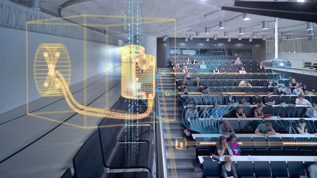 Digital overlay of a damper actuator in an airport.
