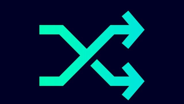 A logo with a flexible icon in blue and white colors.