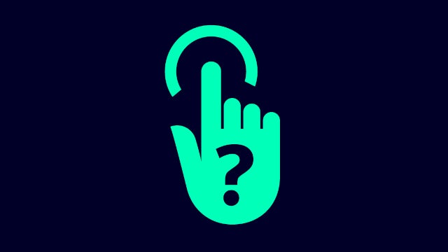 Stylized blue and white "R" logo with curved line inside a circular border, modern graphic design element