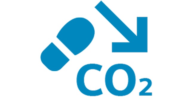 Clean air icon with leaf shape inside a circular frame