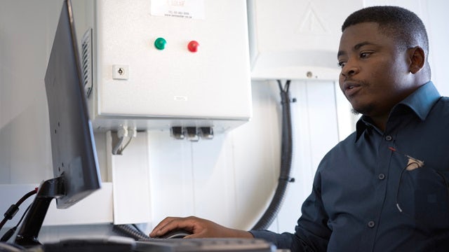 Young man working