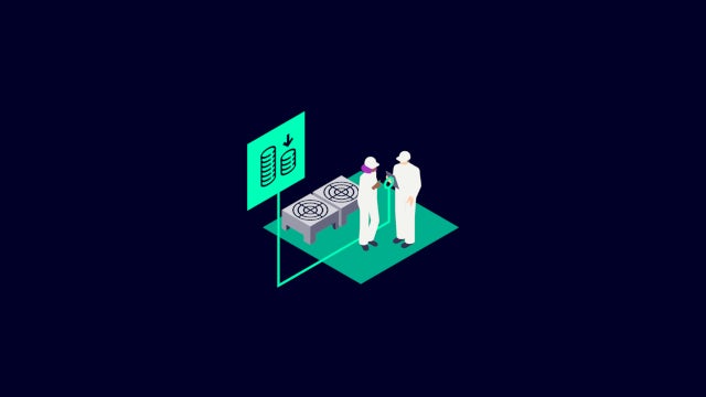 Two employees working on optimizing smart utilities to reduce costs for a sustainable production journey in the food and beverage industry