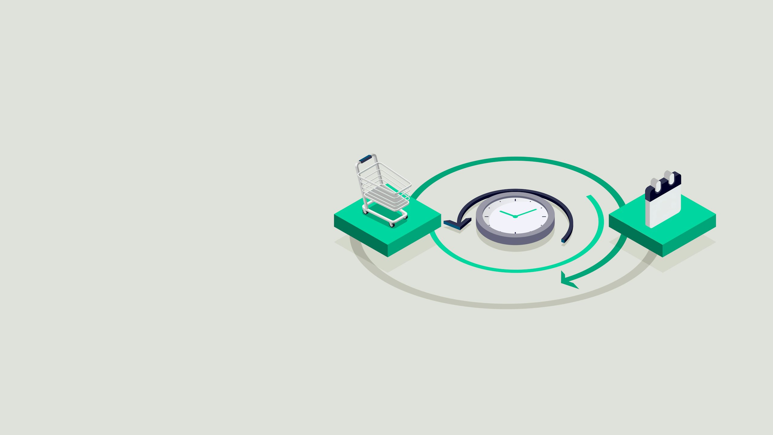 A promotional image for a buy now, pay later service with a value proposition displayed.