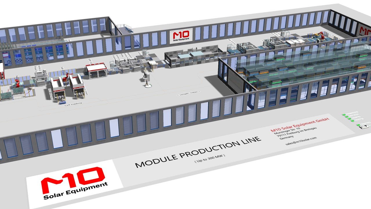 Diagram of surface solar module production line