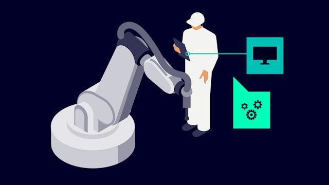 A promotional image for a smart manufacturing solution in the aerospace and defence industry.