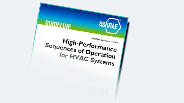 A cover image of a book titled "ASHRAE Guideline 36" with a gray background. 