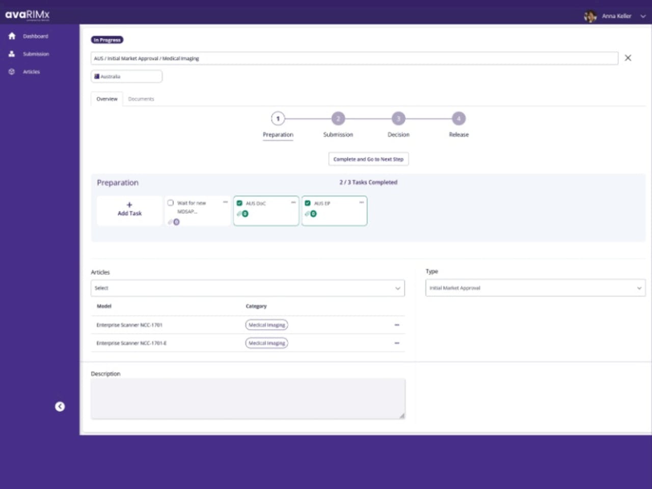 avaRIMx submission management