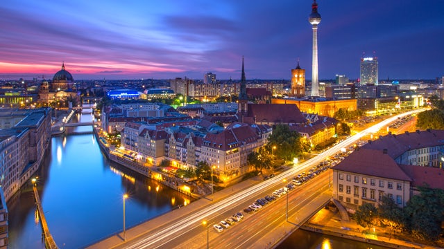 Photograph of Berlin at night