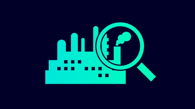 Diagram showing the chemical recycling process with circular arrows, molecule symbols and emission-monitoring equipment