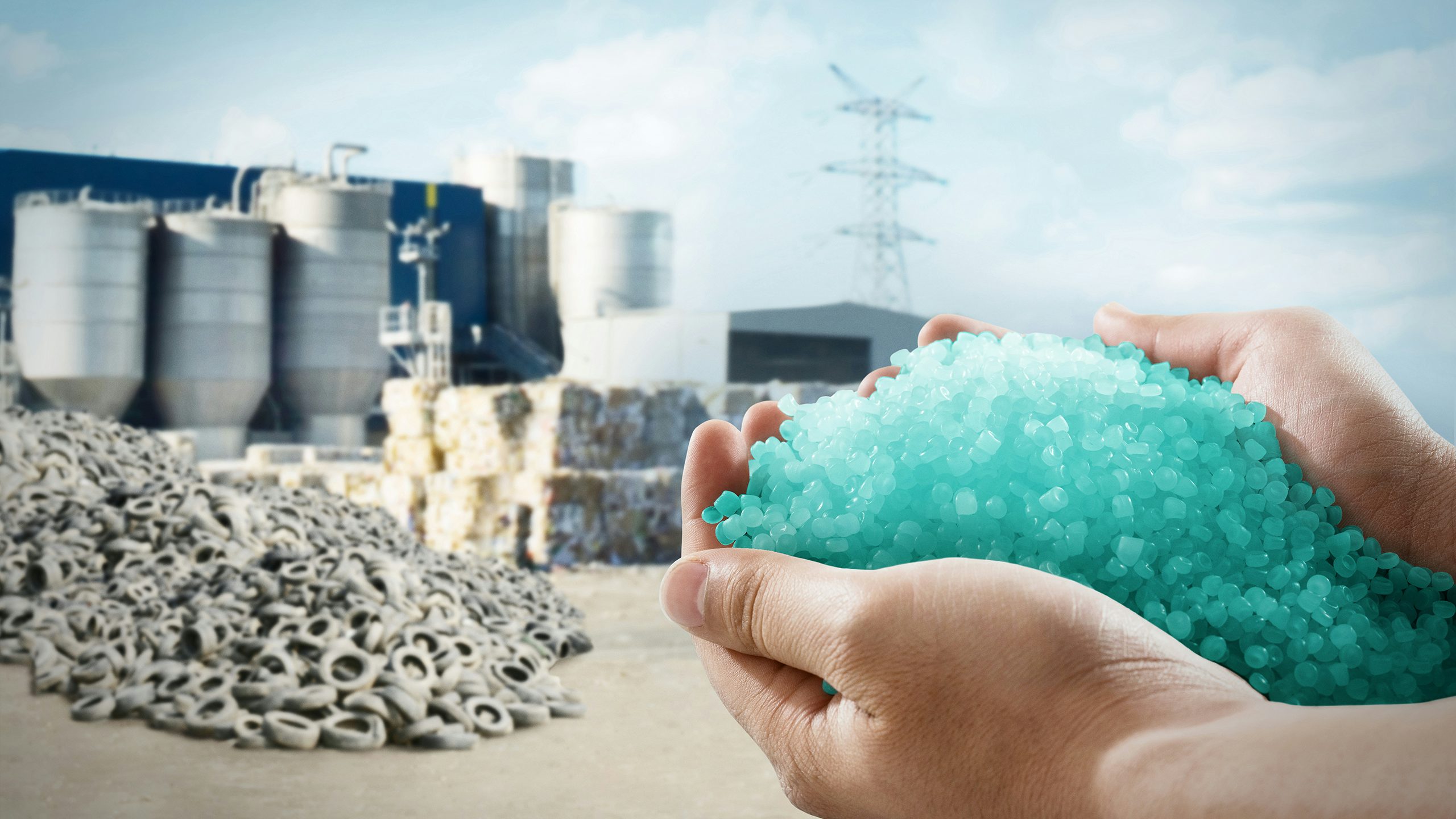 A visual representation of chemical recycling with a focus on a circular economy.
