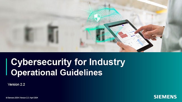 Cybersecurity Operational Guidelines for machine builders and system integrators