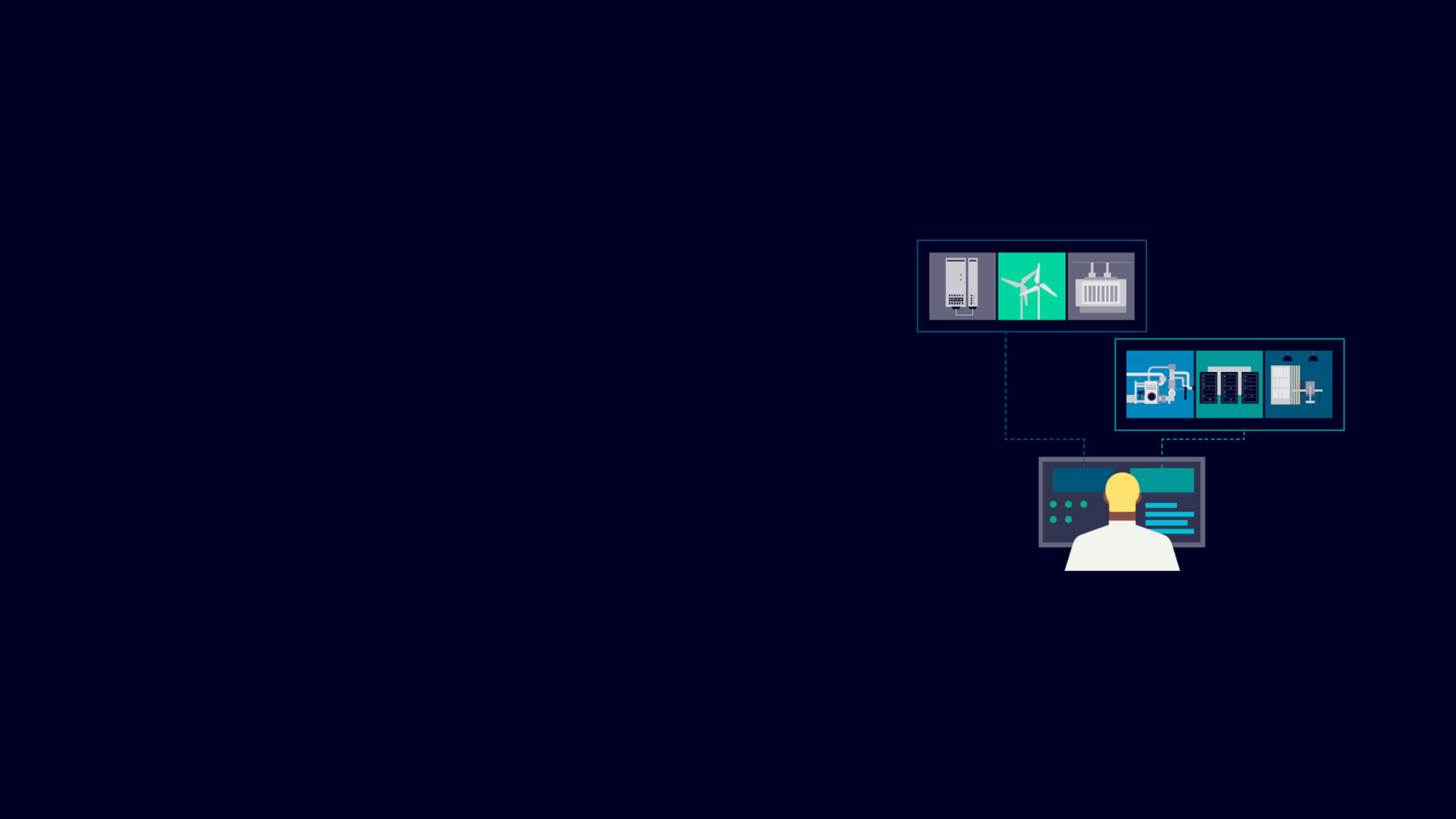 A data centre with integrated BMS and EPMS systems is shown in the image.