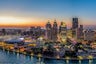 Skyline of Detroit, Michigan. 