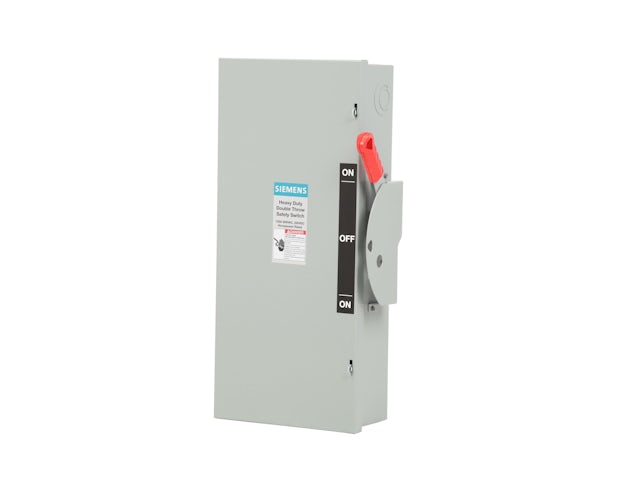 A safety switch with a lever and a safety cover, possibly used in industrial settings. 