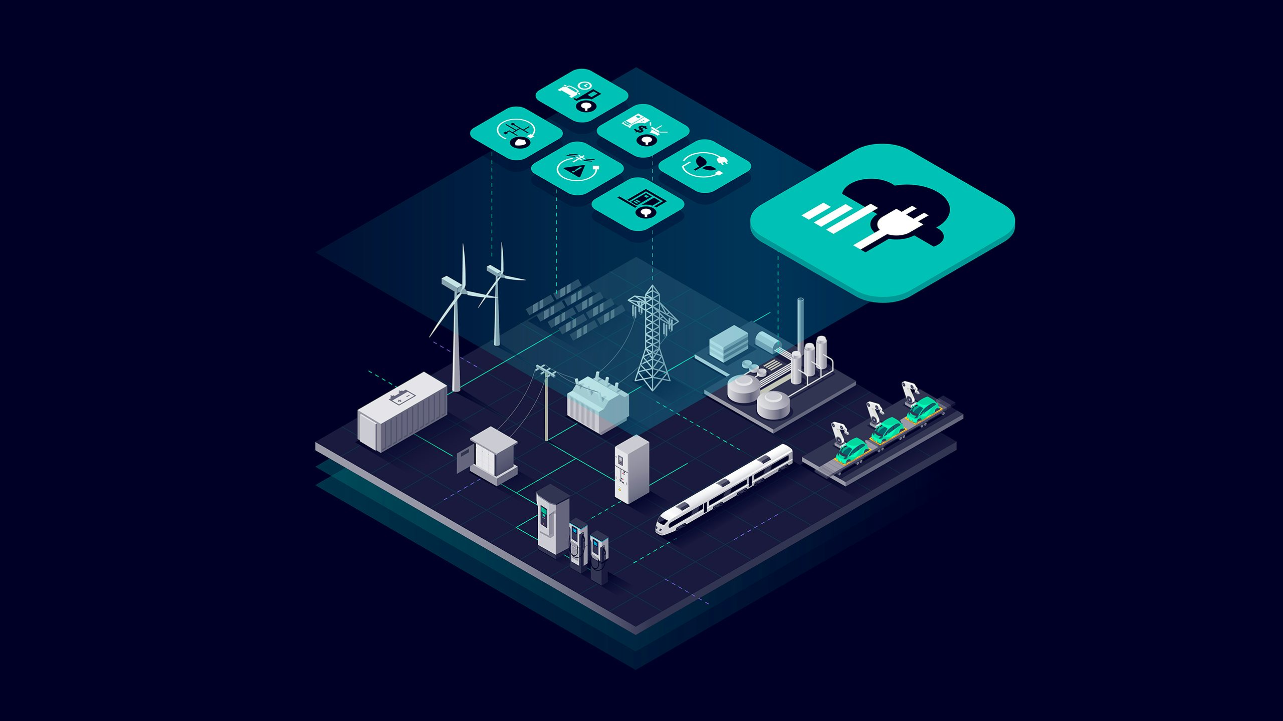 Electrification X features and uses in an illustrated graphic.