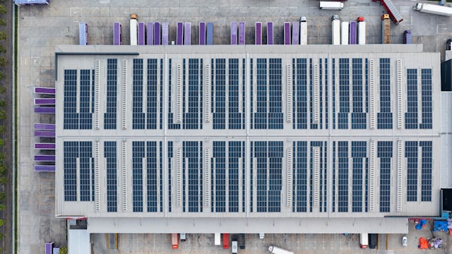 Factory with photovoltaics.