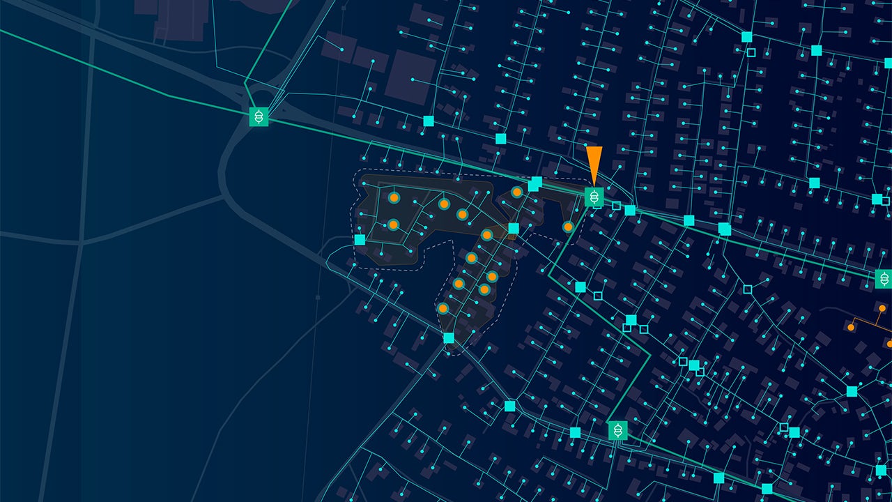 A map showing various locations with icons and a highlighted area indicating a specific focus.