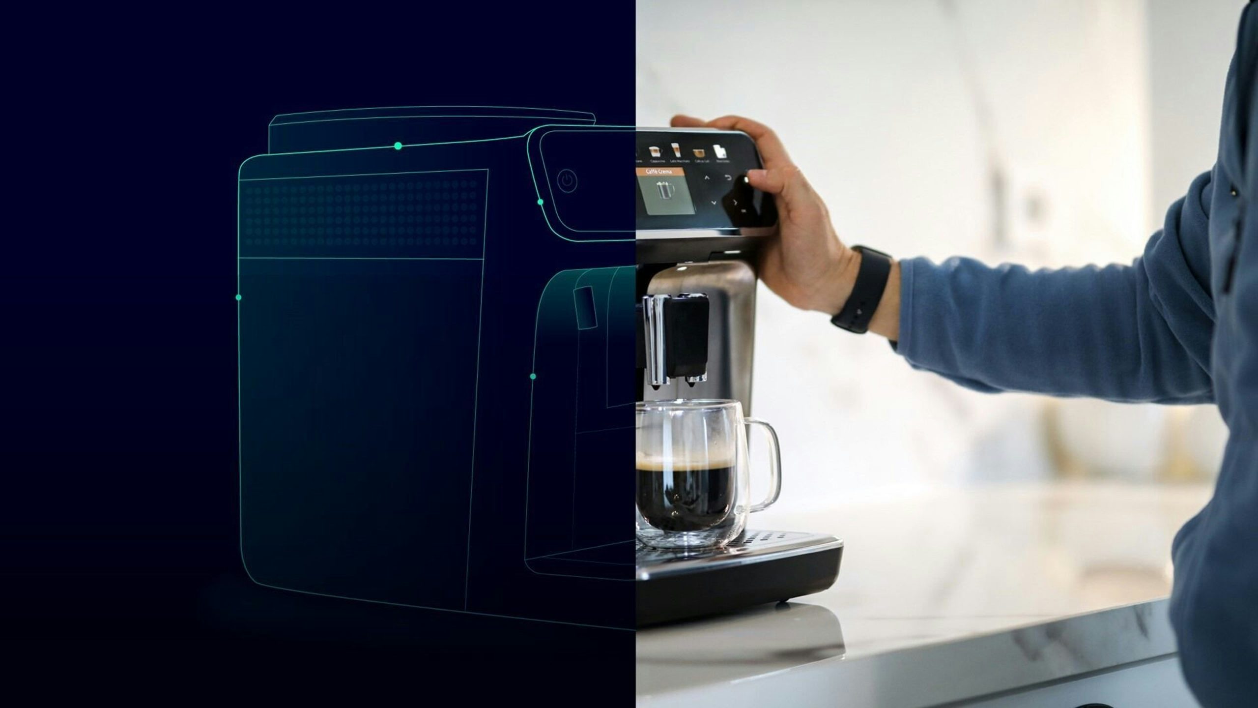 Digital twin of an espresso machine.