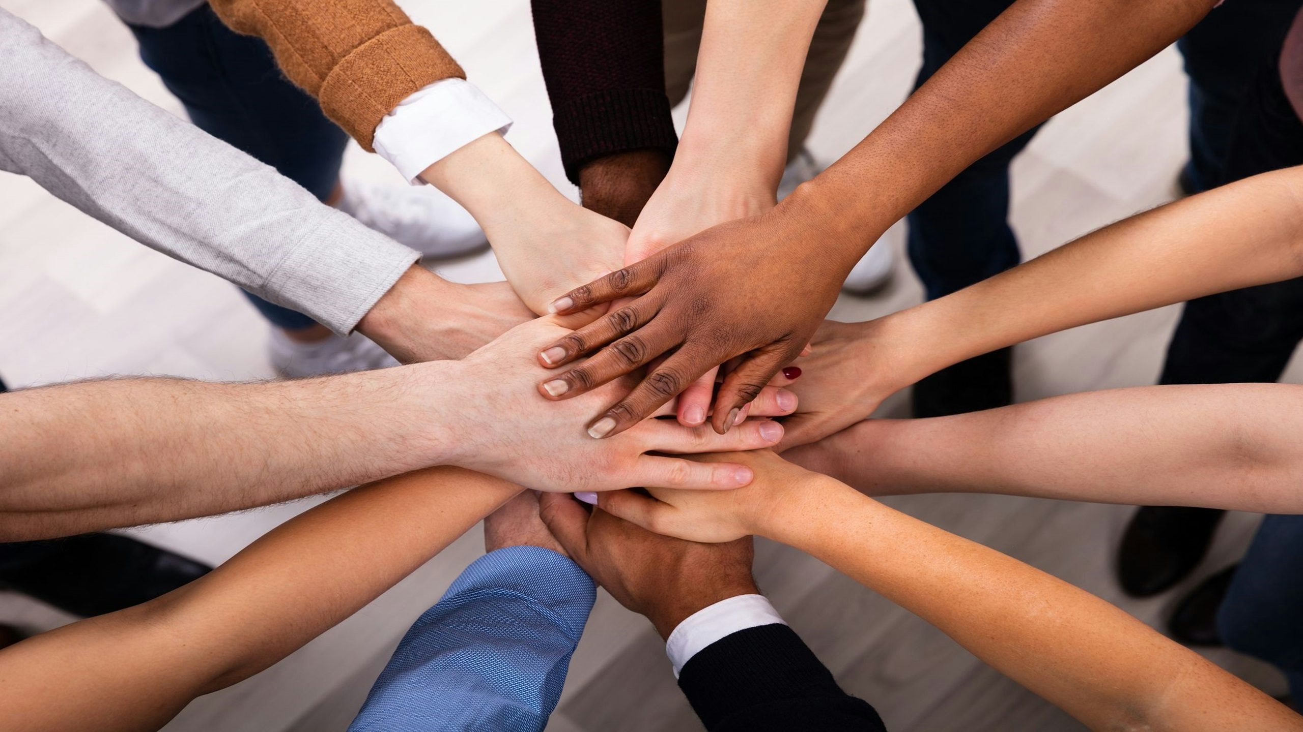 Hands together in a circle.