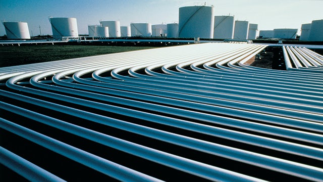 Hydrogen pipeline infrastructure with interconnected pipes and industrial valves for energy transport