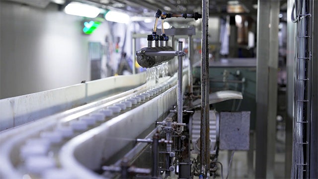 Production line at Sachsenmilch