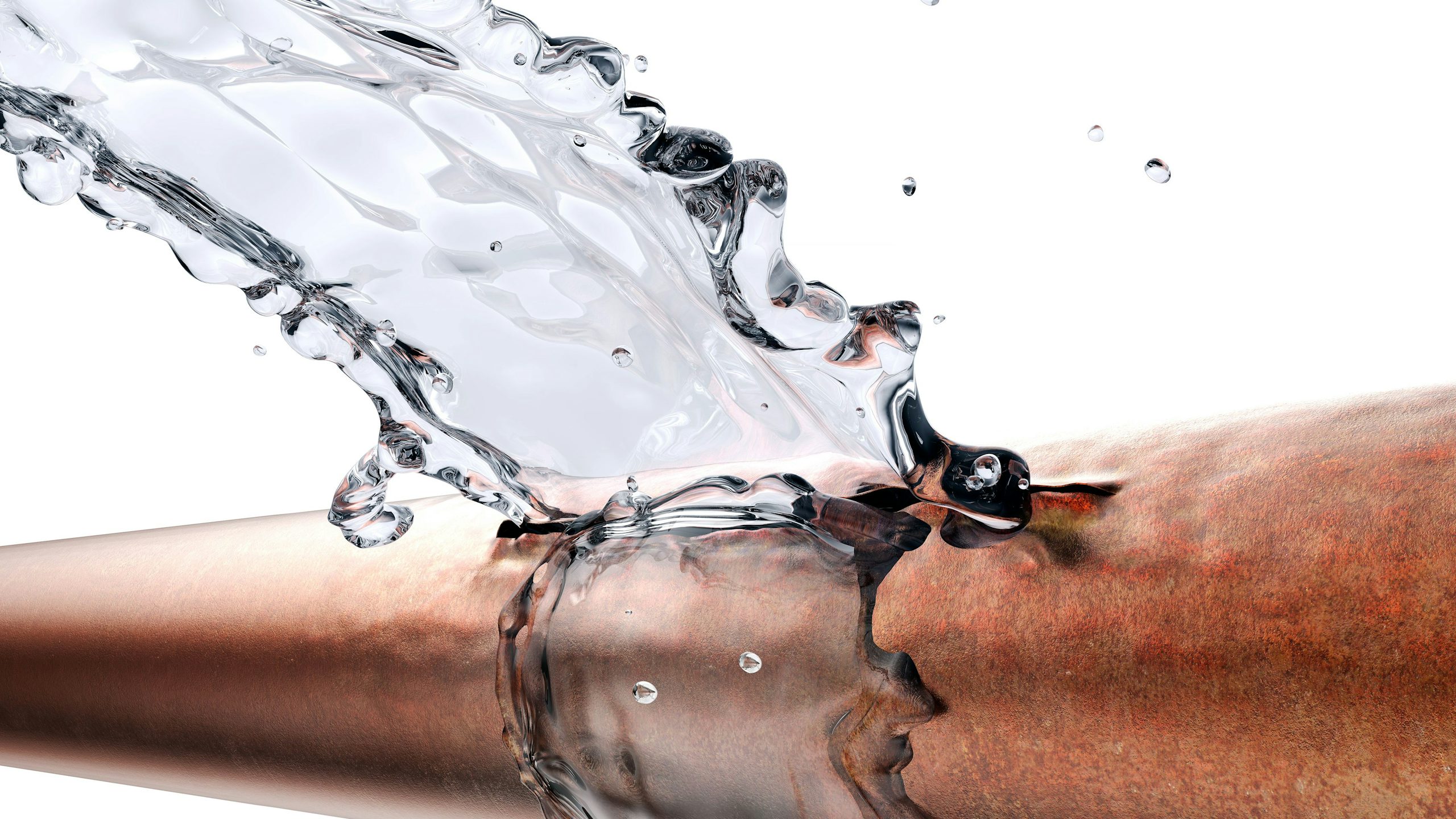A pipe that is broken and wasted water is coming out of it.