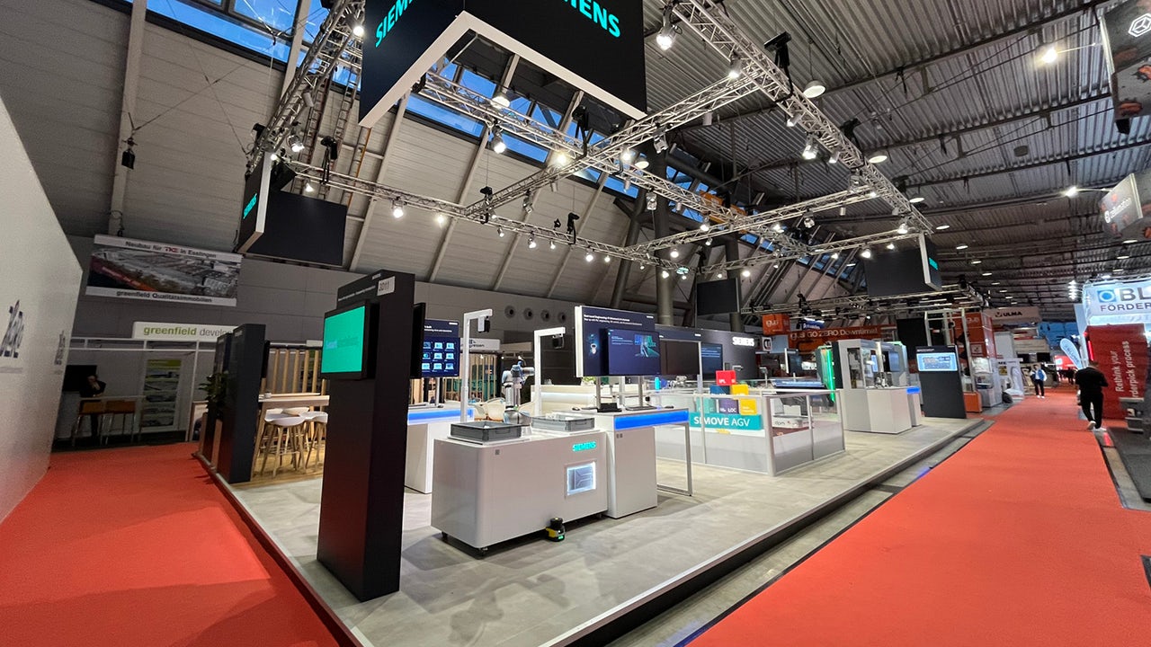 Siemens’ booth at LogiMAT 2025.