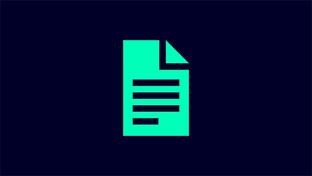 Green page icon on blue background