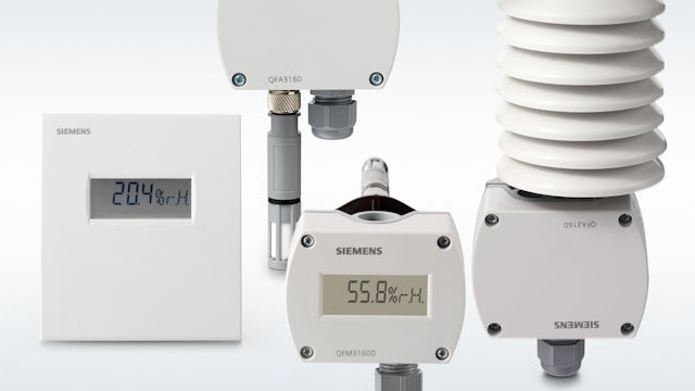 A family of people using a humidity sensor device in a room. 