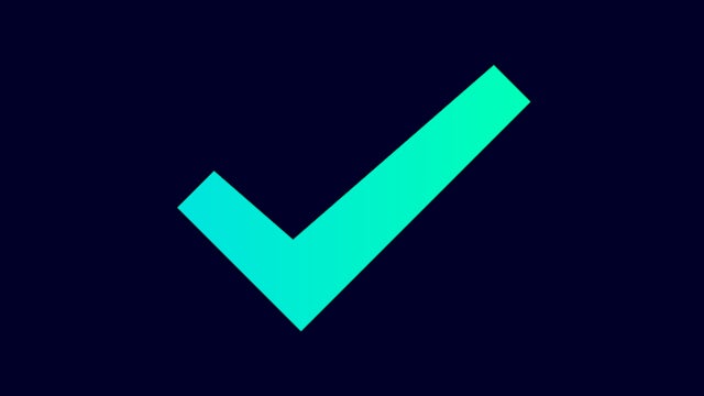 Green checkmark icon on white background