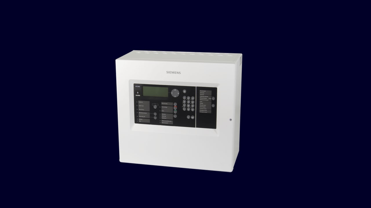 A white extinguishing control panel.