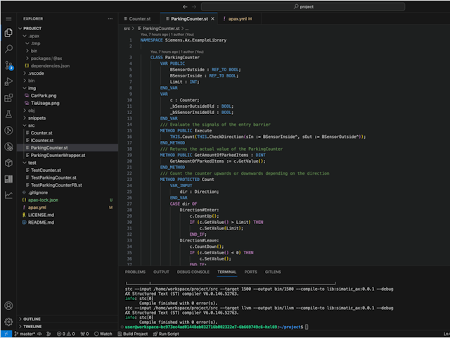 A screenshot of a computer screen displaying a development environment with a code editor and terminal open.