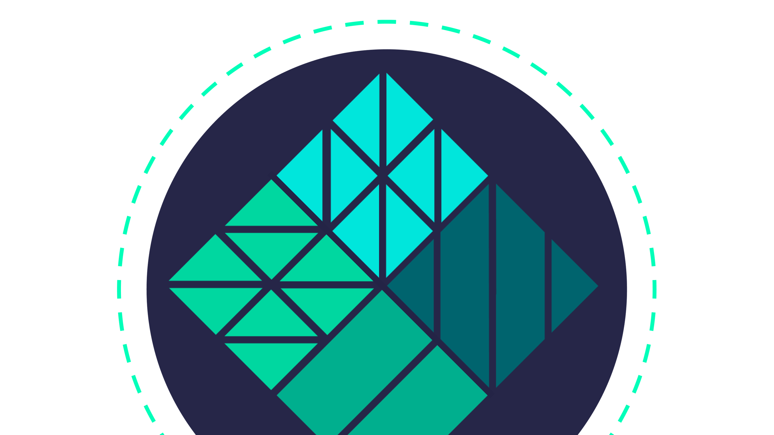 Abstract illustration of a diamond shape inside of a circle