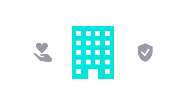 Icon representing health, comfort and safety for building occupants