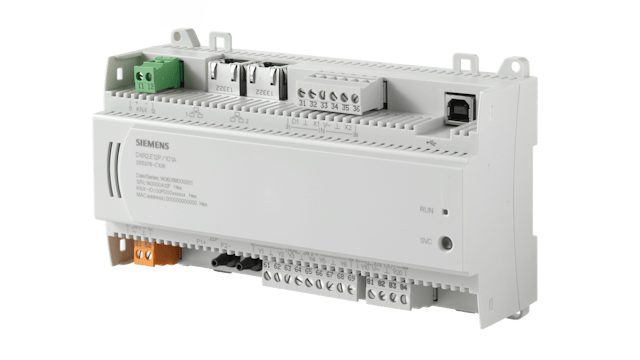 Desigo DXR2.E12P controller with a transparent background.
