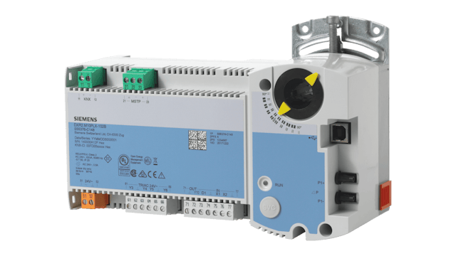 A Siemens product shot of a DXR2.M10PLX device on a transparent background. 