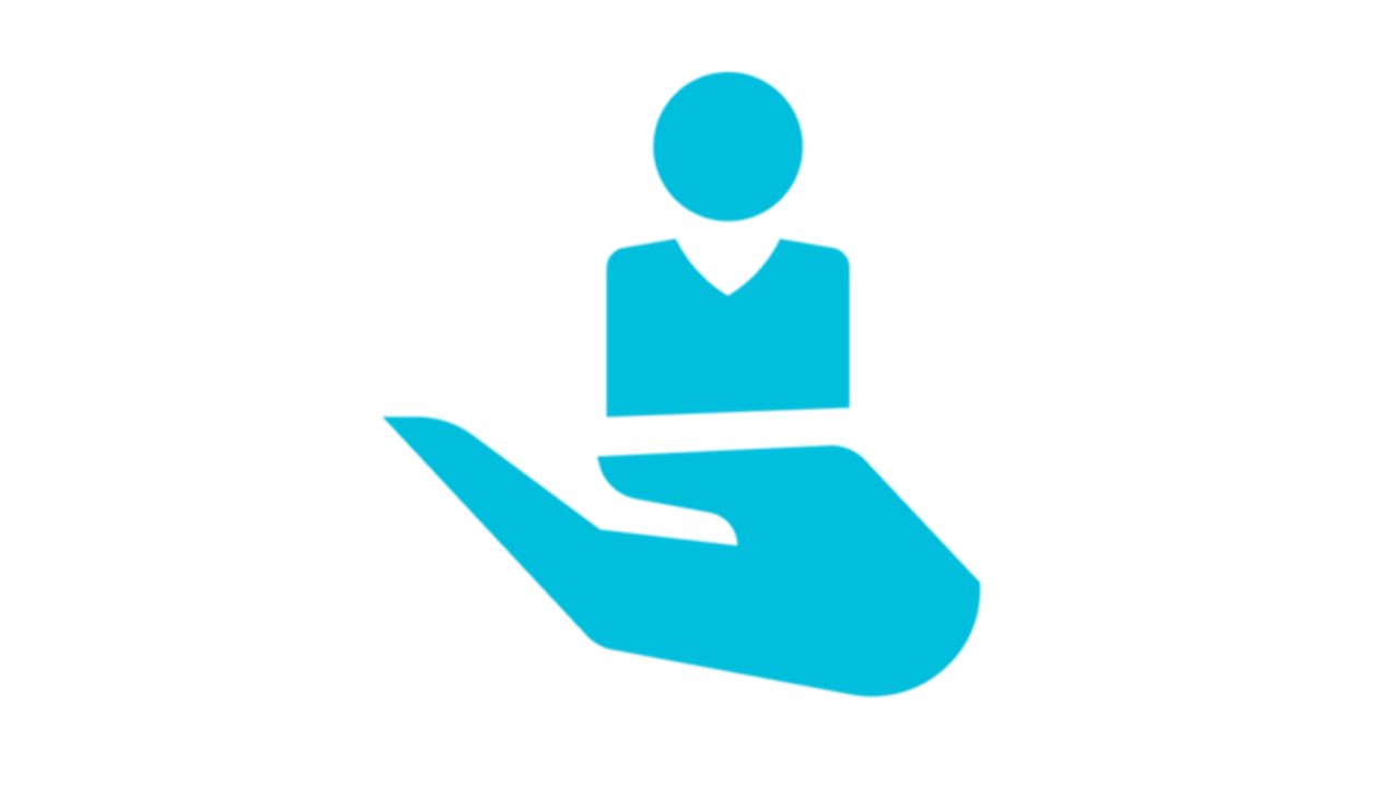 An icon representing individual needs with a person silhouette and a heart symbol. 
