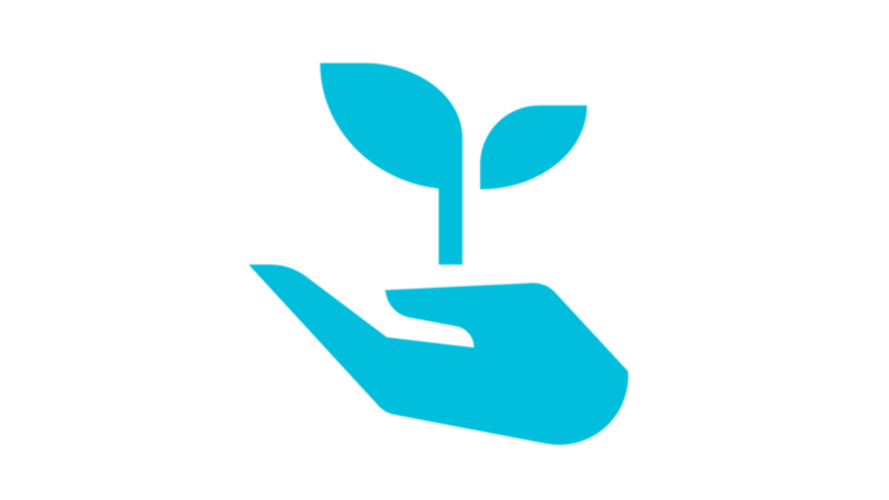An icon representing sustainability with a green leaf and a globe. 