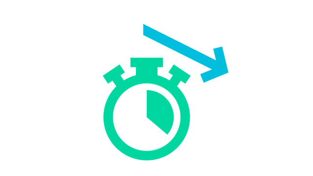 A power distribution system with a stopwatch icon indicating predictive maintenance.