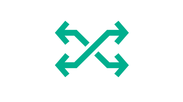 Two lines forming an x with arrows on each end.