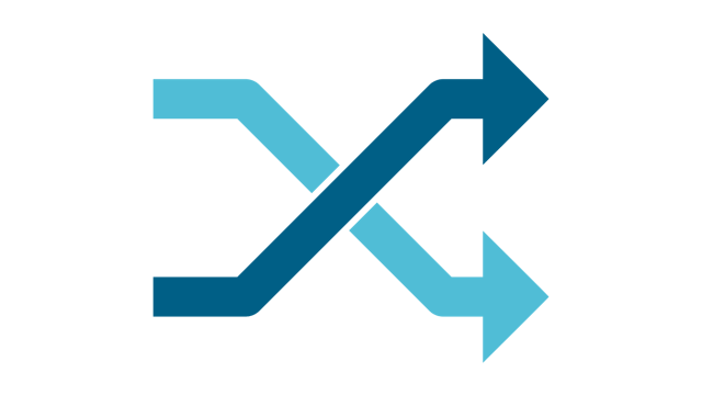 Icon featuring two arrows crossing each other.